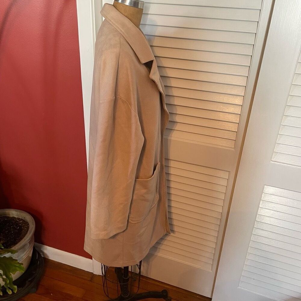 ZARA | tan/cream long coat M - Picture 8 of 11